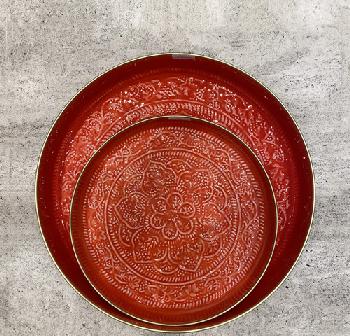 Round platter - Plateau rond rouge 35cm